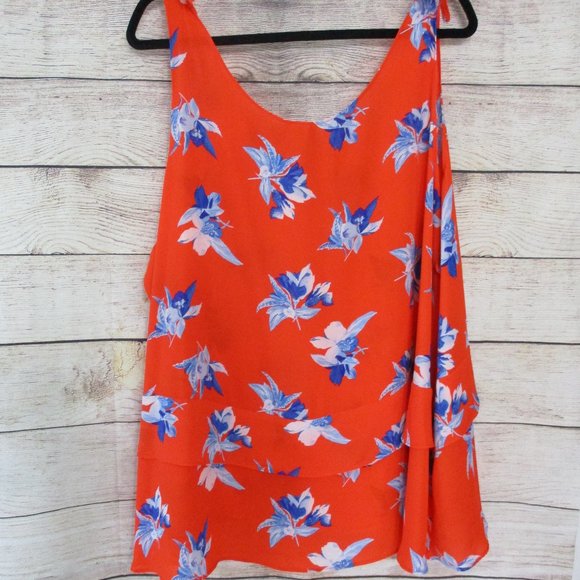Ava & Viv Orange Floral Sleeveless 4X Blouse - Picture 6 of 10